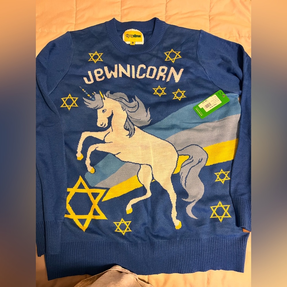 Jewnicorn novelty sweater - NWT - XL unisex